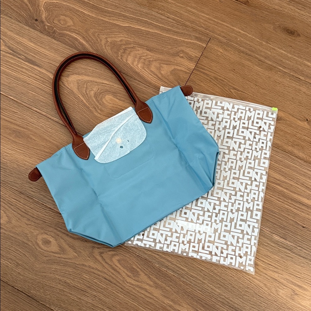 Longchamp Le Pliage Medium Blue Tote Bag